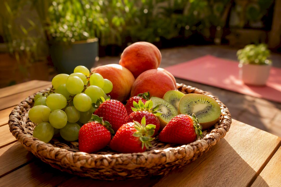 Bowl of fresh fruits for athletic performance