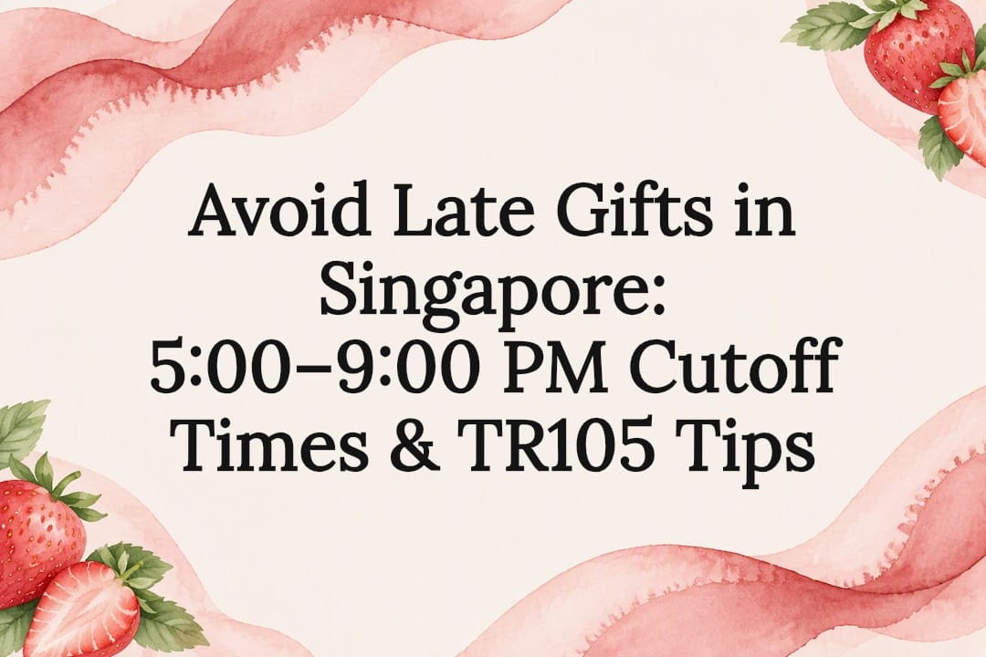Decorative title card for Singapore gift delivery