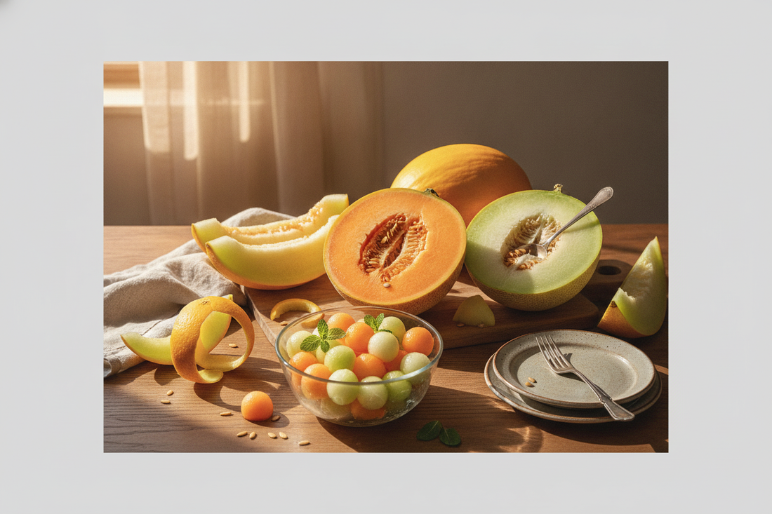 Fresh slices and melon balls showcase the sweetest melons in the world for healthy snacking ideas